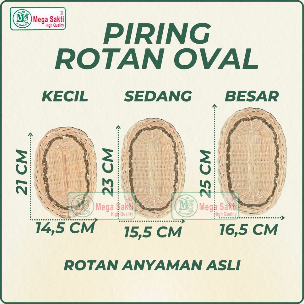 (ISI 1 PCS) PIRING ROTAN OVAL / PIRING ROTAN LONJONG / PIRING ROTAN ANGKRINGAN / PIRING ROTAN ASLI A