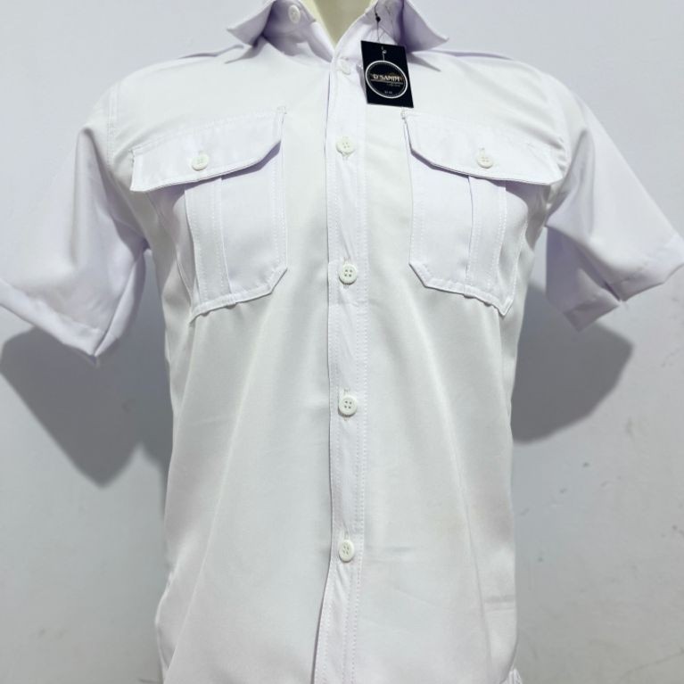 BAJU PDH PUTIH PRIA/ATASAN PDH PUTIH PRIA/KMEJA PUTIH PRIA LENGAN PENDEK/KMEJA PUTIH PANJANG/PDH PUT