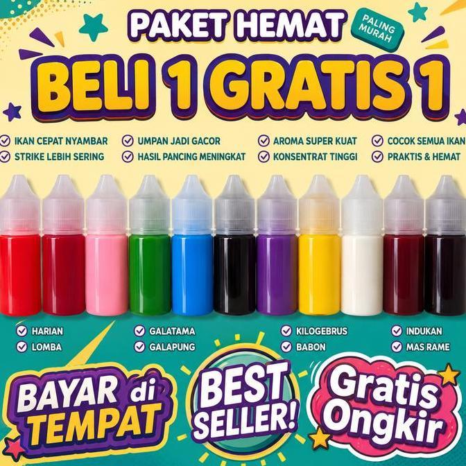Premium [ Beli 1 Gratis 1 ] Essen Gacor 30Ml | Essen Ikan Mas | Essen Ikan Nila | Essen Ikan Bawal |