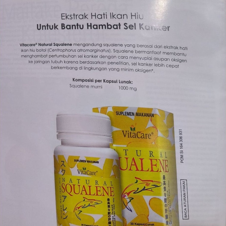 VITACARE NATURAL SQUALENE 30 KAPSUL