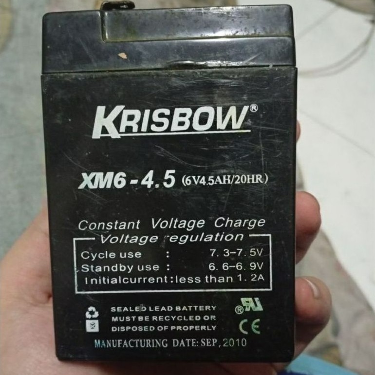 Aki Krisbow XM6 4,5V rusak