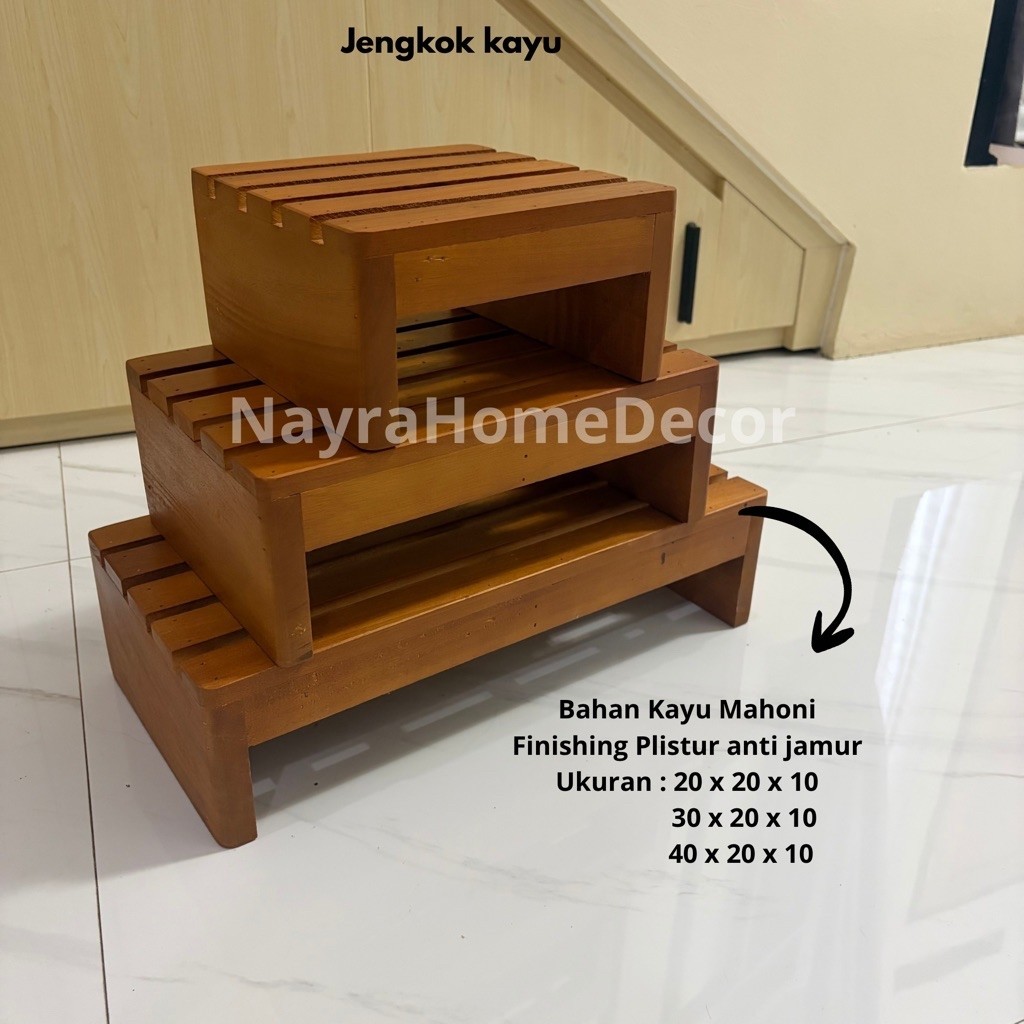 Jengkok Kayu || Kursi Kayu Jengkok || Dingklik Kayu Solid