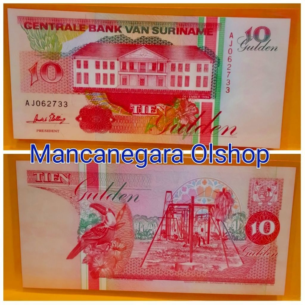 Uang Kuno Suriname 10gulden UNC langka untuk Mahar dan Koleksi