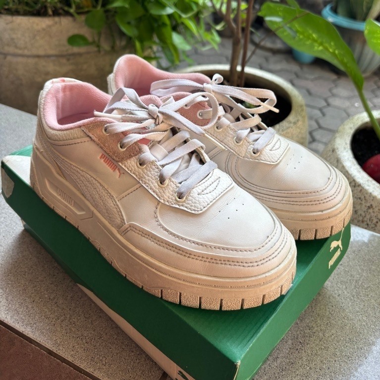 PRELOVED / PUMA SNEAKER WANITA CALI DREAM CLEAN-WHITE PEACH SMOOTHIE / 38.5