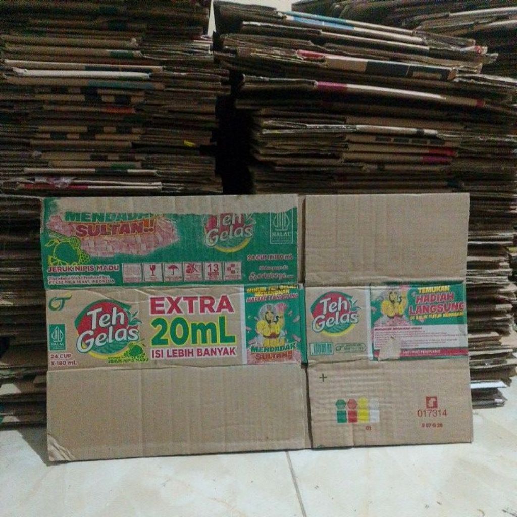 kardus Ale Ale, kardus teh gelas satuan
