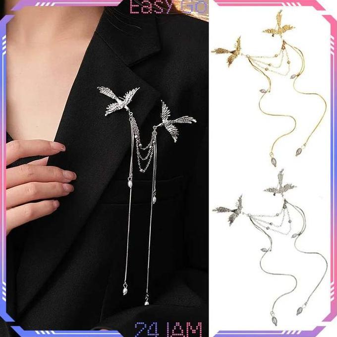 ALONLEYY Bros Rantai Wanita Pin Bros Rantai Phoenix Bros Pin Rantai Jas Lapel Pin Rantai Bros Kerah 