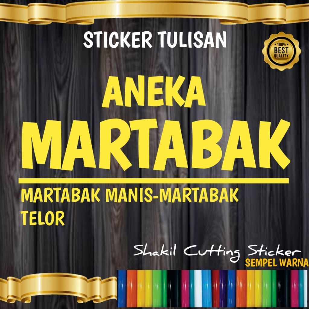 Stiker Tulisan Aneka Martabak Martabak Manis Martabak untuk nama jualan di grobak dan etalaseu dll.