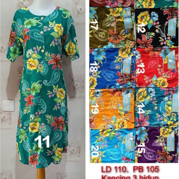 Daster Kencana Ungu Simanis LD 110 cm PB 105 cm Label Biru