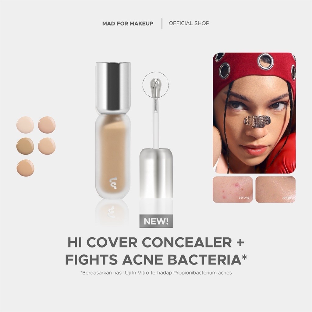 Mad For Makeup Pearlfect Cover Silk Fit Concealer - High Coverage Satin Finish Concealer Fights Acne Bacteria