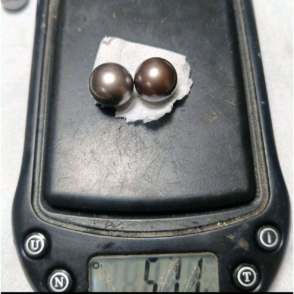 Butiran Mutiara Air Laut Hitam Asli Lombok 2Pcs