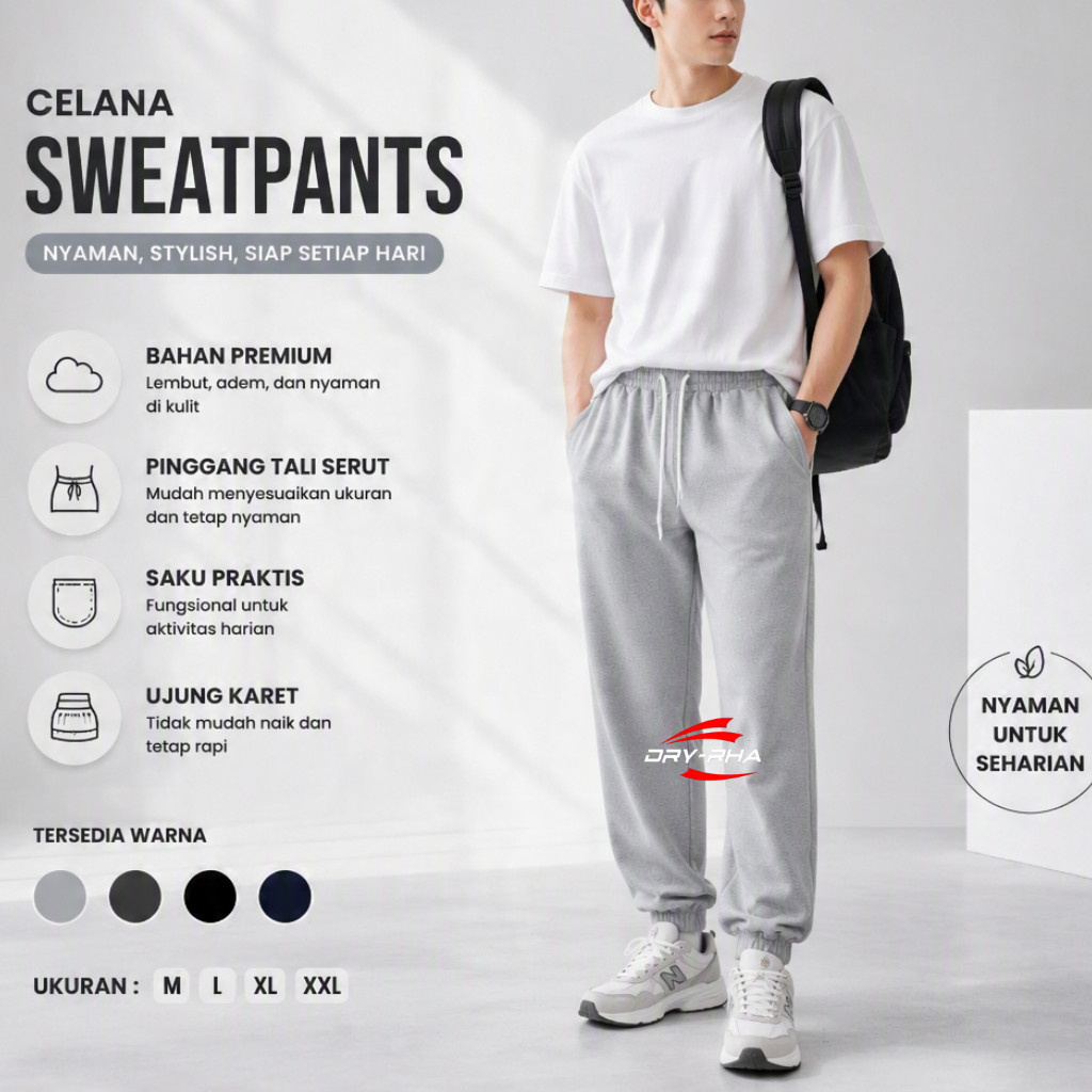 Dryrha Celana Jogger Sweetpants Pria Korea Style Jogger pants Premium Jogger Pria Wanita