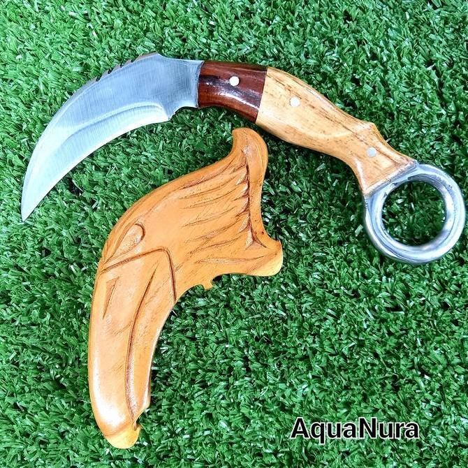 pisau kerambit kayu jati ukir garuda