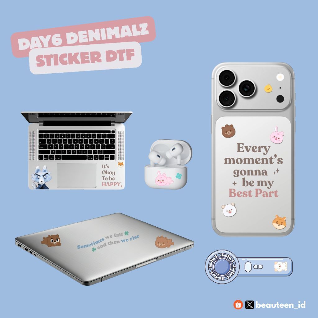 DAY6 STICKER UV DTF stiker deco print printing for hardcase hp laptop gambar 3d timbul waterproof hd