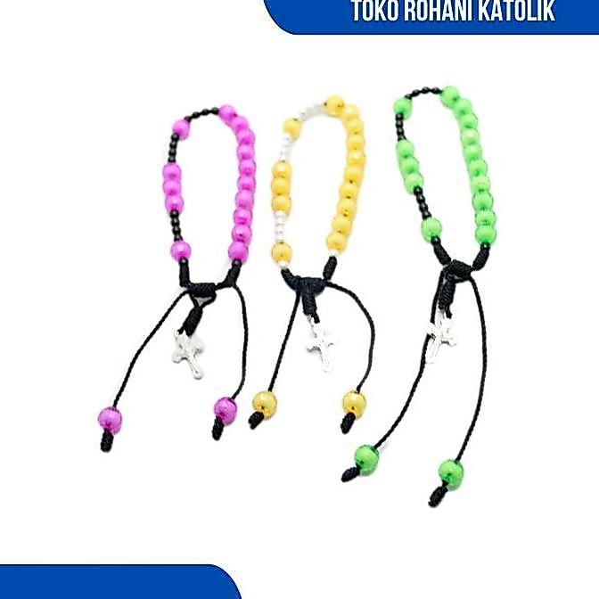 DOVEGIRL GELANG ROSARIO AKRILIK / GELANG KATOLIK / GELANG SALIB / GELANG ROSARIO / GELANG SALIB PRIA