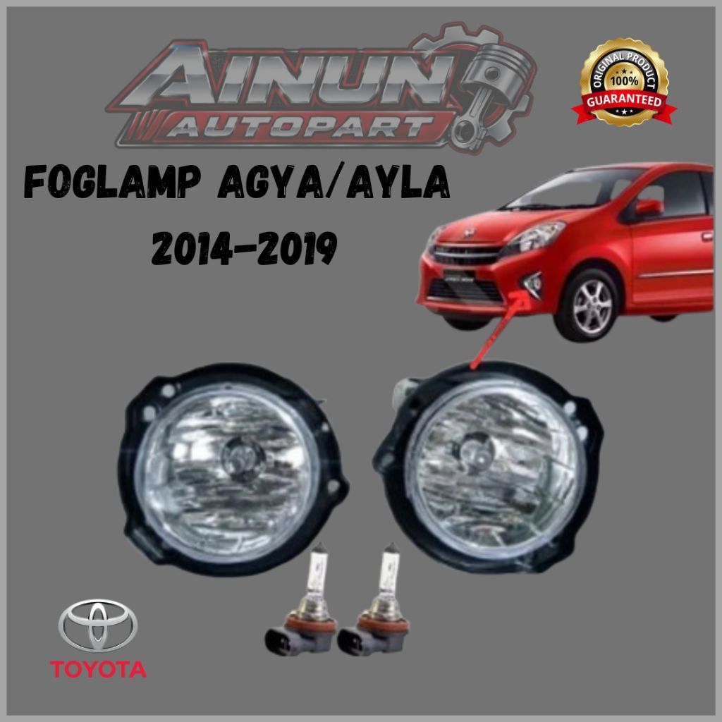 Foglamp Toyota Daihatsu Agya Ayla/Lampu kabut Agya Ayla plus bohlam 2014-2019