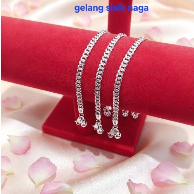 GELANG SISIK NAGA WANITA/PRIA/GELANG TANGAN/PERAK ASLI 925 LAPIS MAS ANTI KARAT
