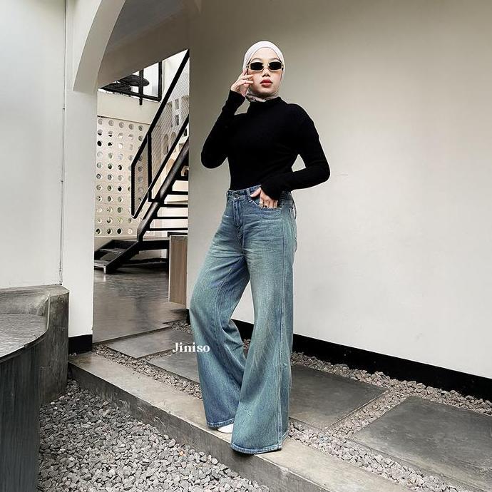 Outwear- Dayoff - Jiniso Hhist Flare Cutbray Celana Jeans Nita
