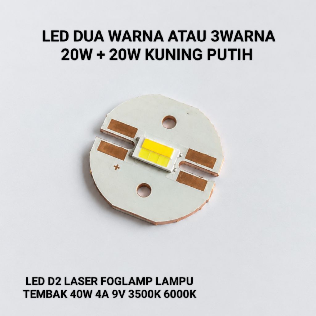 LED NUW Dual Warna Kuning Putih 20W+20W Upgrade D2Laser Pro Foglamp 3 Warna