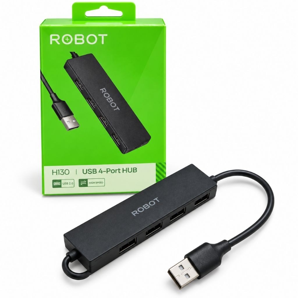 H130  ROBOT H130 4 Ports USB HUB 25cm Portable Multi Function
