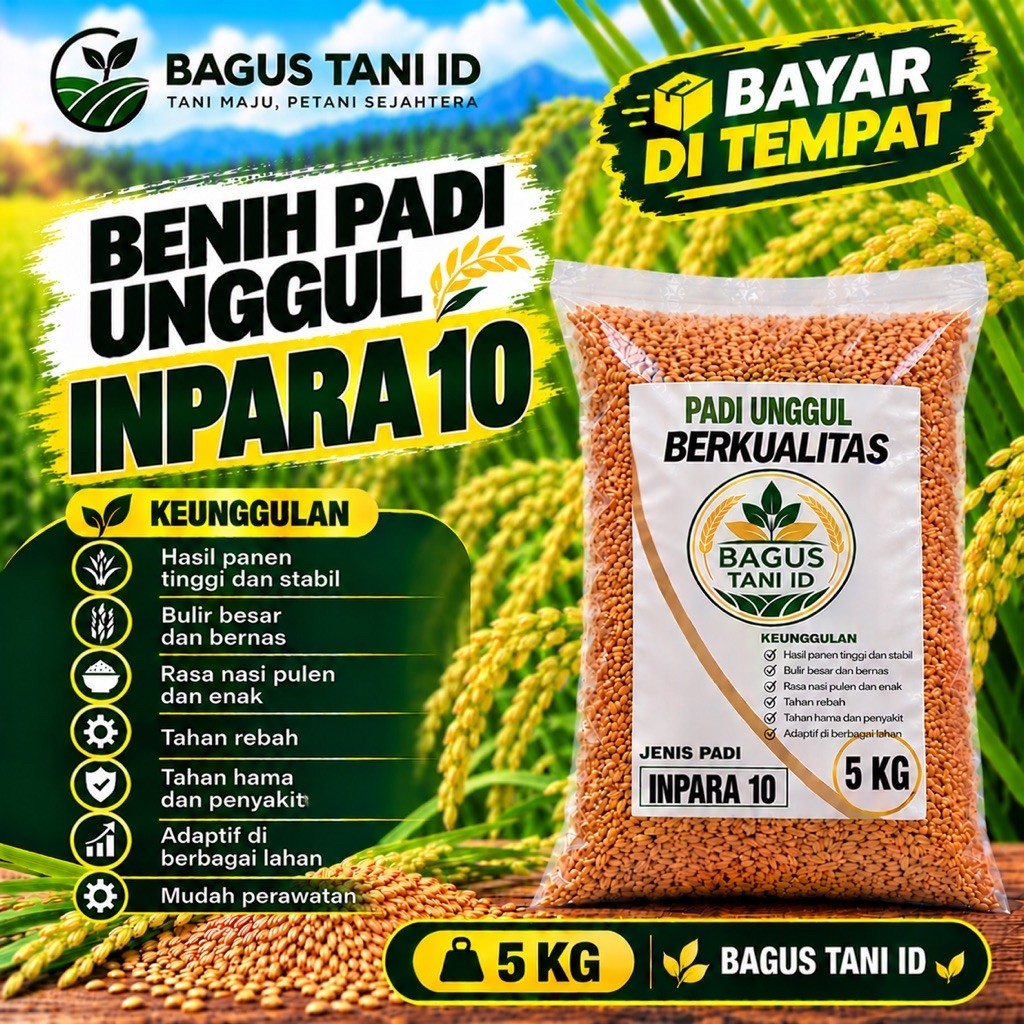 Benih padi unggul INPARA 10 premium kemasan 5kg