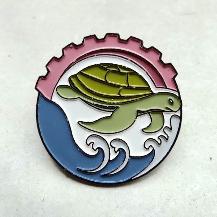 custom pin enamel plat hitam (softblack), design bebas