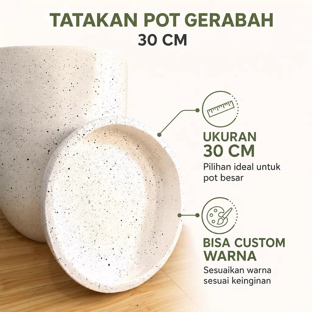 tatakan pot gerabah ( tatakan ) - tatakan pot bunga besar 30 cm