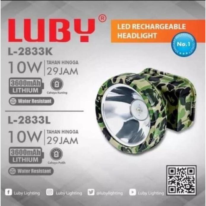 New - Senter Kepala Luby Tipe L-2833 Dengan Kepala Headlamp