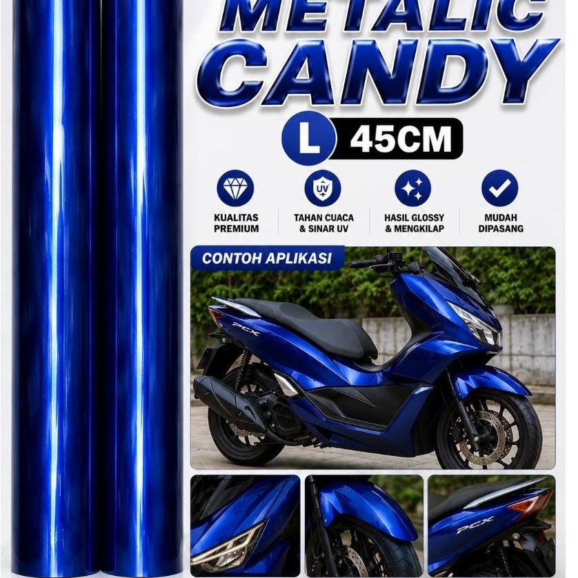 Stiker Motor biru candy Skotlet Motor Candy Warna Biru Stiker Skotlet Motor Warna Candy