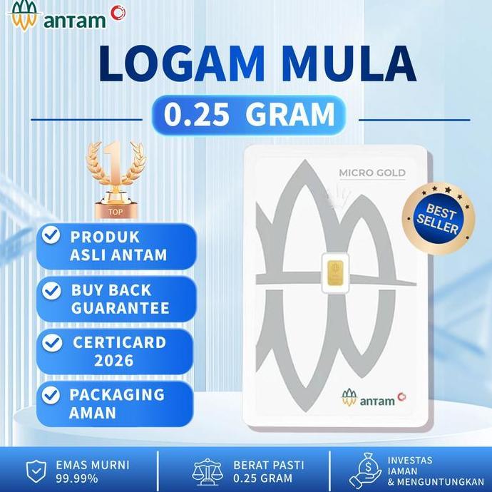 Terlaris 2026 Logam Mulia Antam Certieye 0.25 Gram