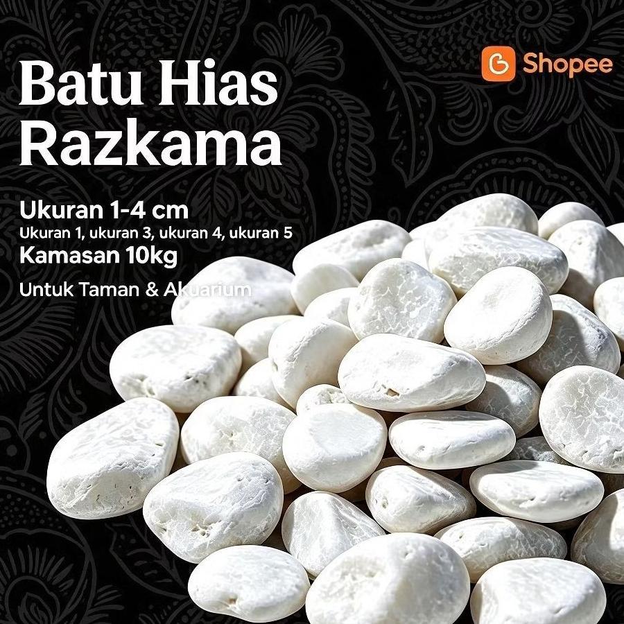 [ XV ] 10kg batu koral putih/Batu kupang 10kg/Batu putih koral/Batu taman/Batu pot bunga