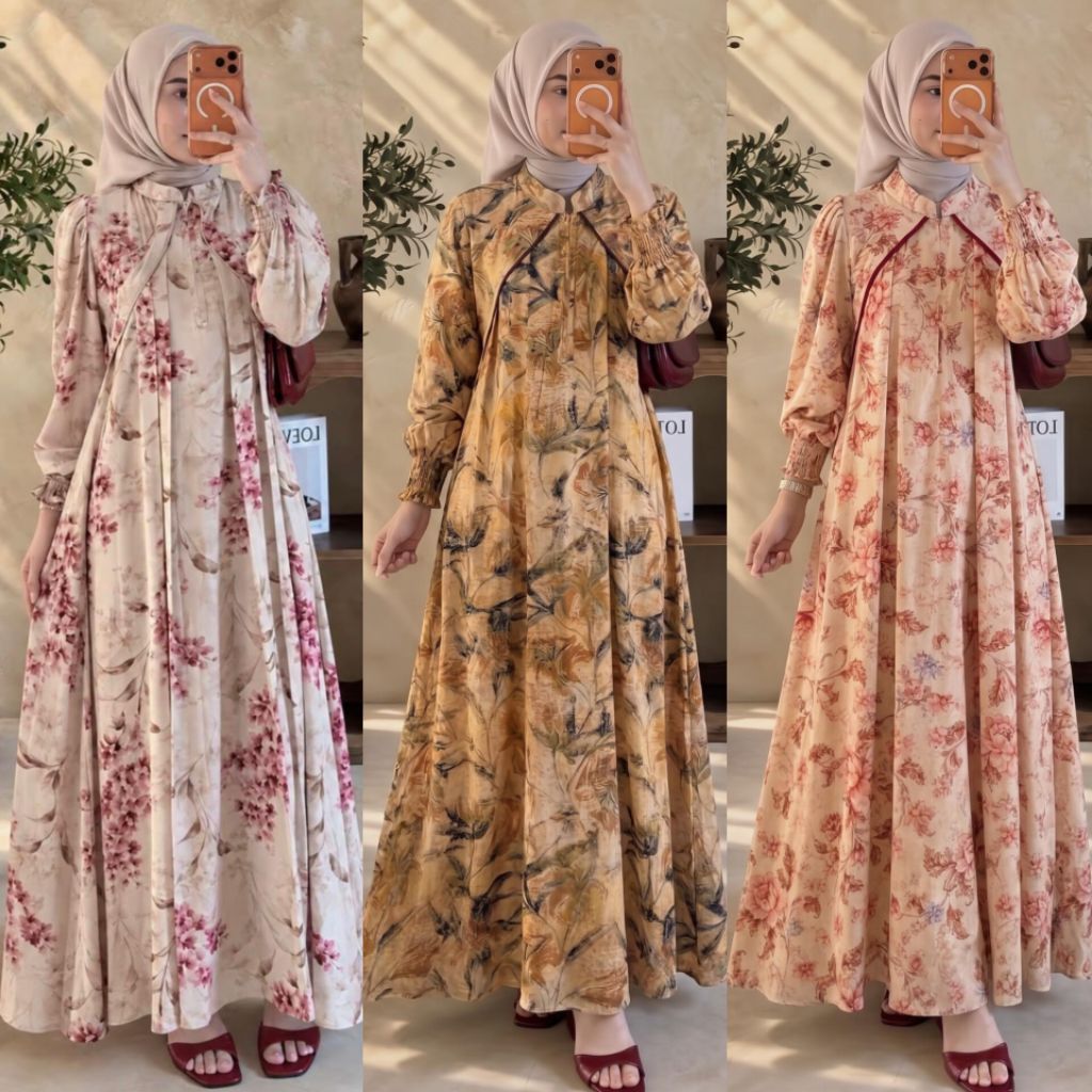 GAMIS ANISA/ZIVANA DRESS/GAMIS RAYON BUNGA/DRESS RAYON PREMIUM/LONGDRESS PLISKET BUNGA/MIDI RAYON