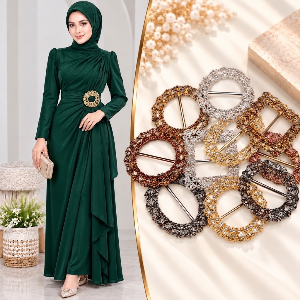 Gesper Ring Rok Lilit Premium Baja/Gesper Plat/Gesper Kain