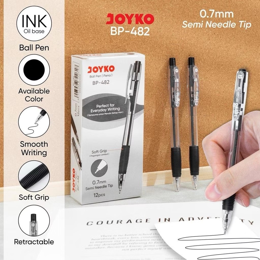 ( 1 PACK ) Ball Pen Pulpen 1 Pack BP-482 JOYKO 0.7mm Isi 12 Pcs