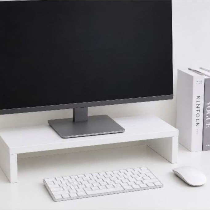 Stand Monitor Papan Blockmin 18mm Finishing Taco Sheet Putih, Dudukan Monitor Komputer, Riser Monito