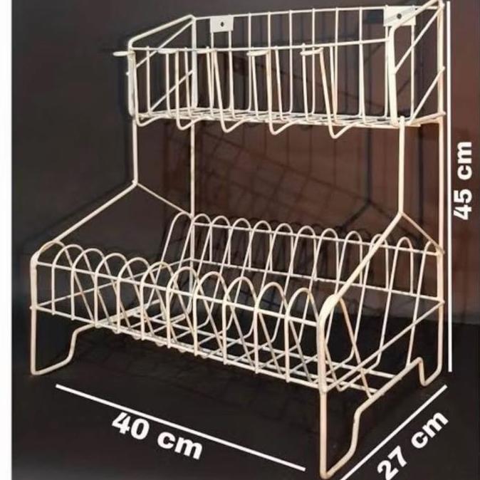 Rak Pengering Piring Cuci Piring Besi Wastafel 3 Susun Tray Rak Piring Gelas Kecil Terlaris
