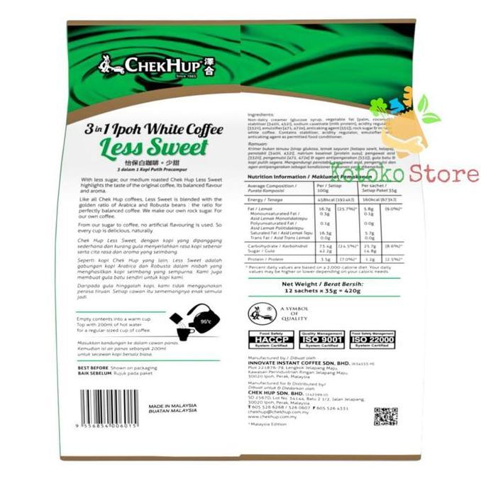 Chek Hup 3 in 1 Original Less Sweet Ipoh White Coffee / Chek Hup Coffee King / Chek Hup 2 in 1 Coffe