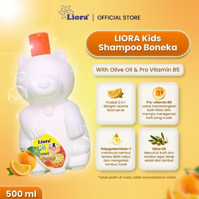 Ilmanee Liora Kids Shampoo 500 Ml | Sampo Anak Boneka Bpom Halal Aman Untuk Kulit Kepala Rambut Sega