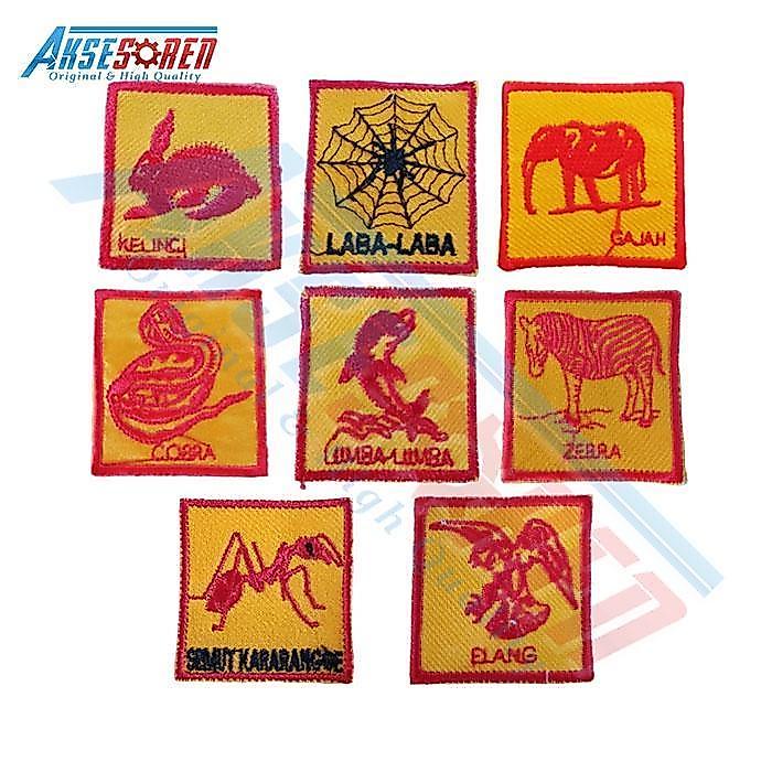 BET REGU PRAMUKA BORDIR [BUNGA/HEWAN] / ATRIBUT PAKAIAN PRAMUKA / PERLENGKAPAN PRAMUKA /