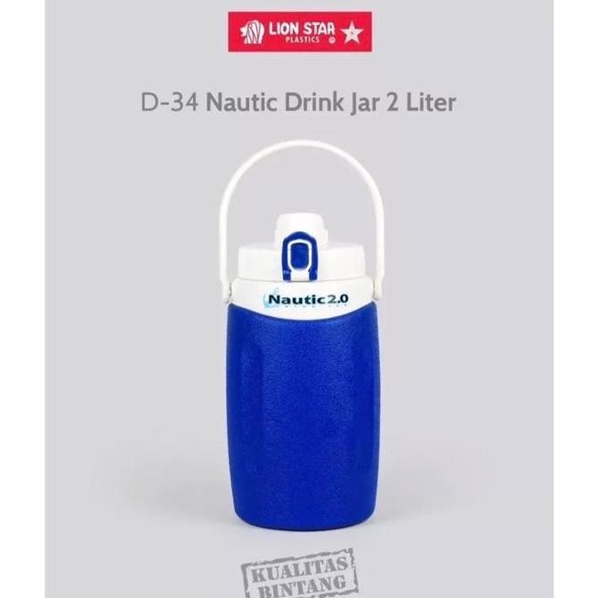 BEBAS ONGKIR - Nautic Drink Jar 2 Liter Lion Star / Botol Minum Tahan Dingin / Thermos