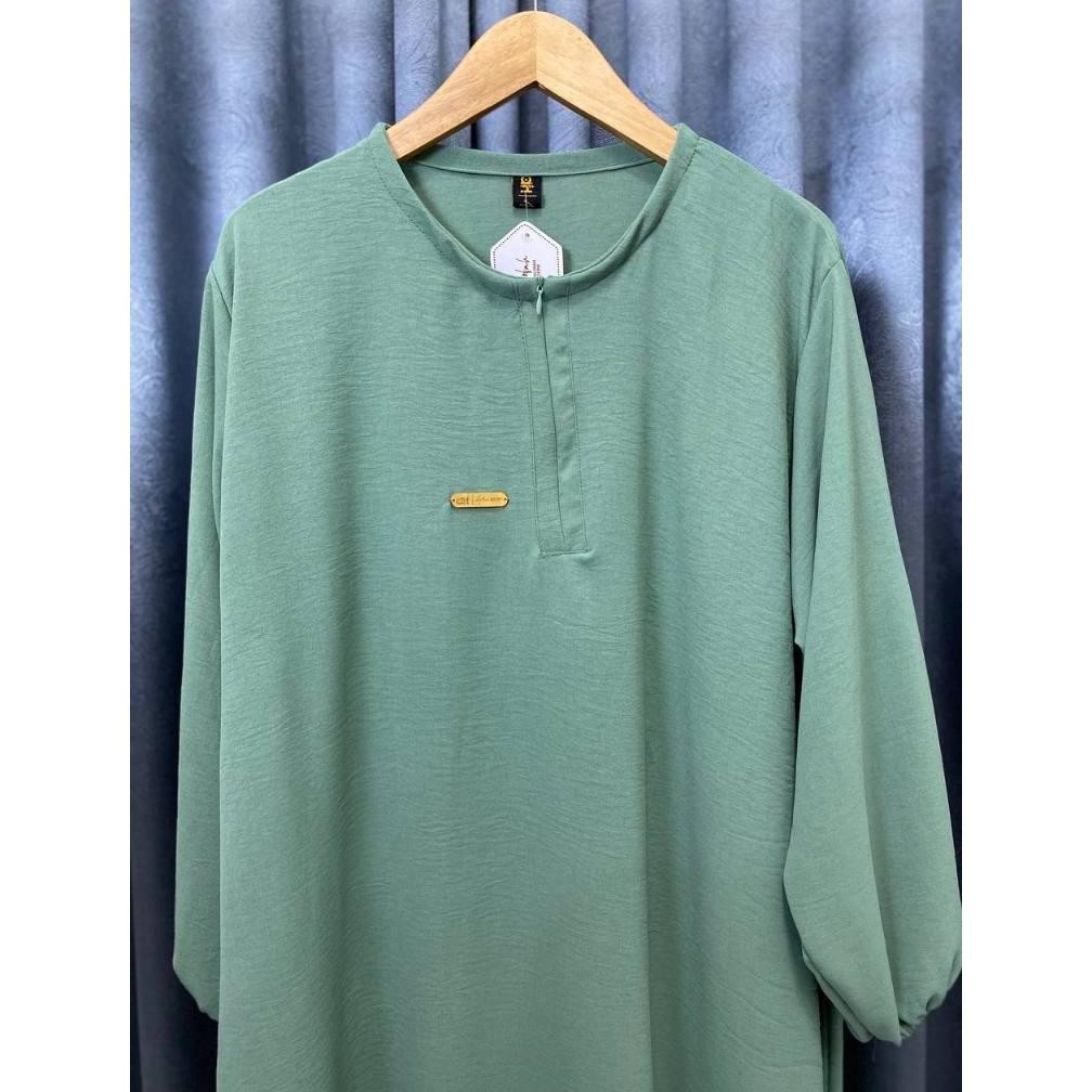 Heatshrin (Langsung Di Kirim)Gamis Semi Abaya Jumbo Ld 130 / Gamis Balon Crinkle / Lengan Balon / Ab