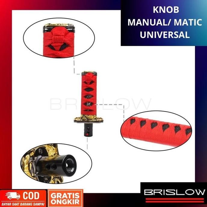 BEBAS ONGKIR - Knob Mobil Persneling Universal Premium Samurai Katana