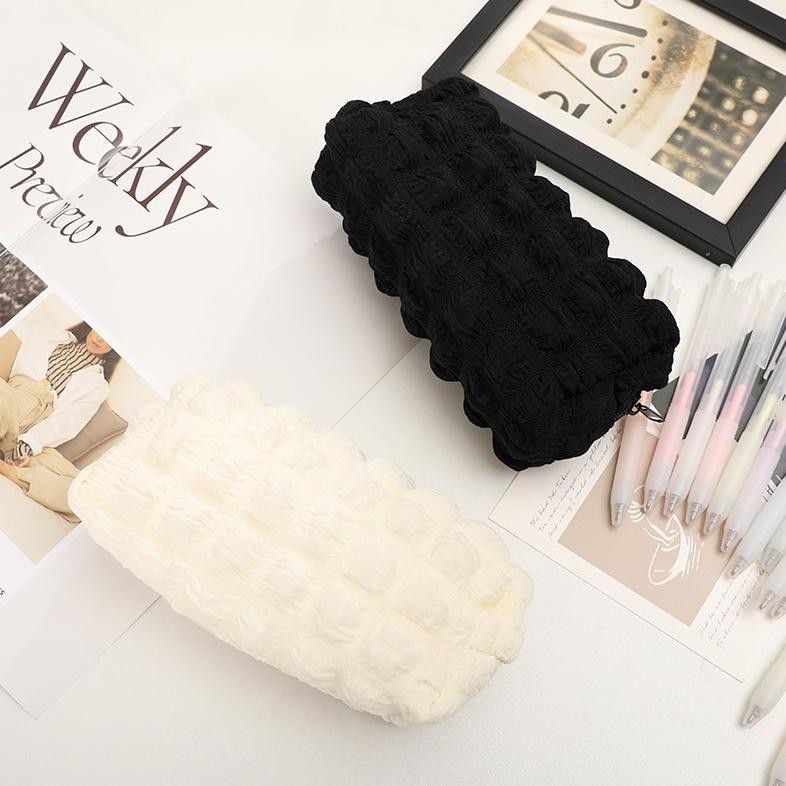 

Premium Cream Puff Pencil Bag / Tepak / Tempat Pensil Motif Polos - 21 Cm X 8 Cm Prermium