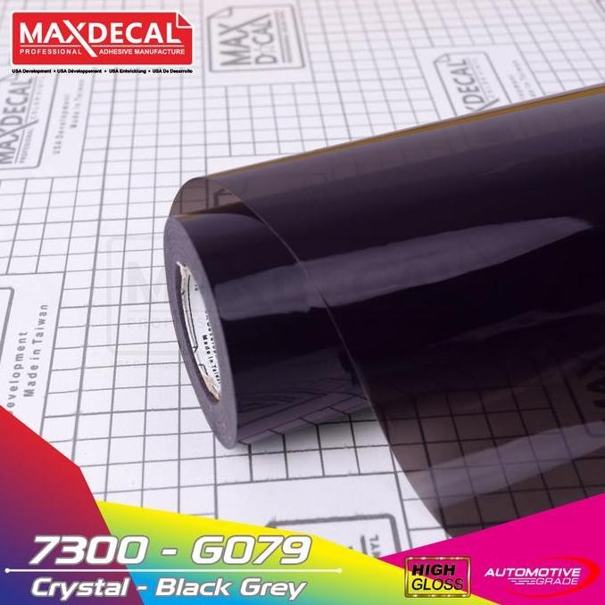 MAXDECAL 7300 079 Black Hitam Sticker Skotlet Transparan