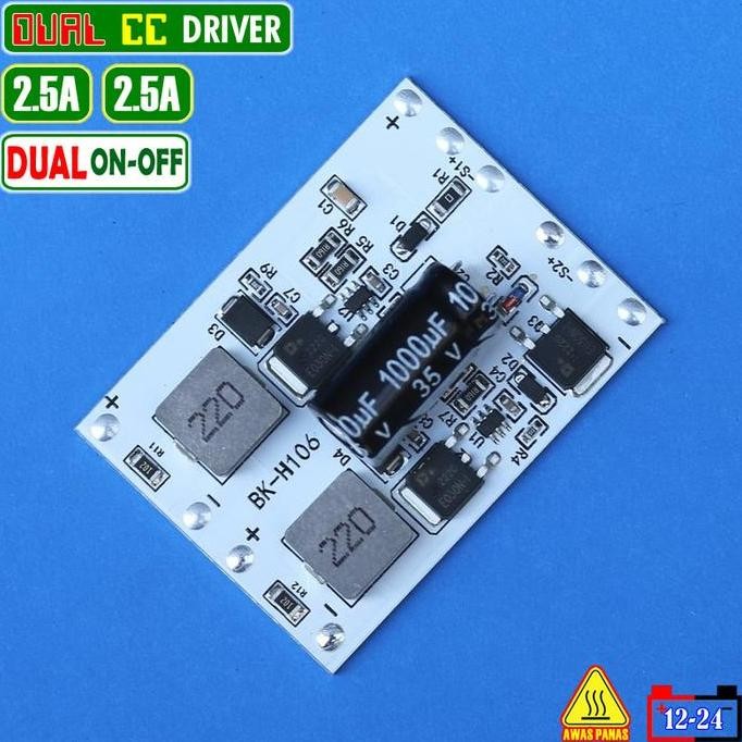 Dual ON 2.5A LED Driver MCP 7070 2X 3570 SST XML Biled Laser 12V 24V