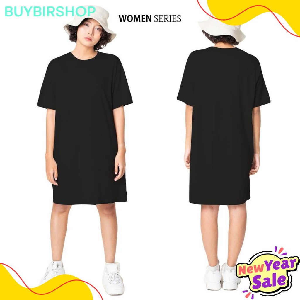 Lagi Diskon Nih Baju Kaos Dress Wanita Lengan Pendek Dres Polos Wanita Oversize Jumbo Positif Merch
