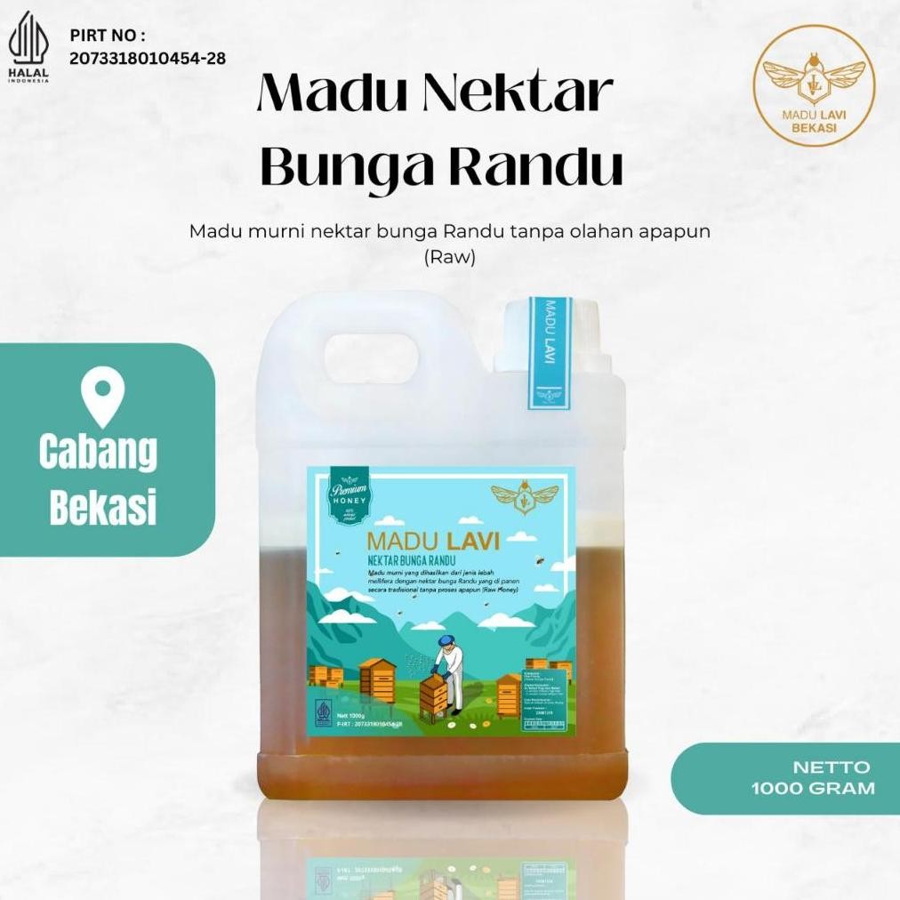 

(Terbaru) Madu Lavi Murni Asli 1000 gram Madu Nektar Randu 100% Alami Pure Raw Honey (Terlaris)