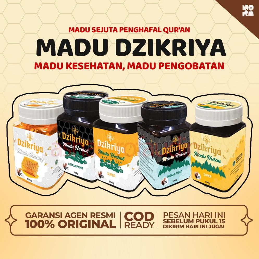 

(Terbaru) 100% ORIGINAL Dzikriya Madu Herbal Hutan Super Hitam Manis Pahit Sarang Semua Varian 500Gr (Terlaris)