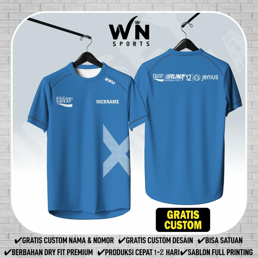 (Terbaru) Jersey Running POCARI SWEAT RUN 2025 Baju Olahraga Lari 2XU Dryfit Pria wanita (Terlaris)