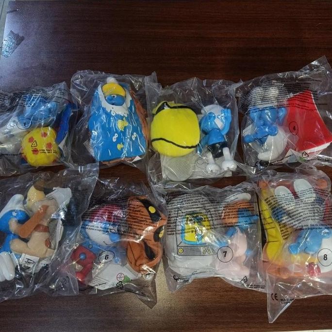 Mcd Happy Meal Smurfs 2002 Eu Complete Set Of 8 Mip