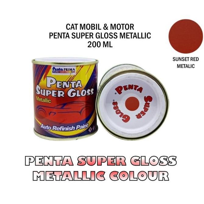 >*>*>*>*] CAT PENTA SUNSET RED 9960 200 gram  - cat penta merah - cat penta metallic red - cat mobil